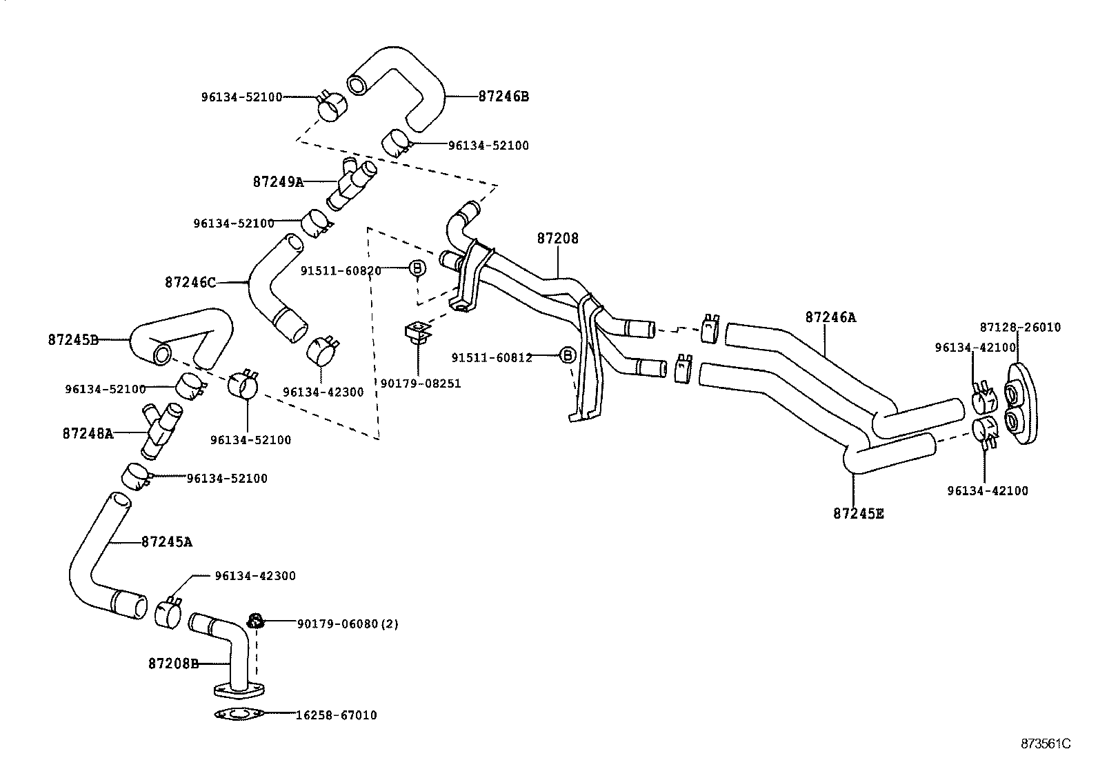 87245-2F040 HOSE, HEATER WATER, OUTLET A product image