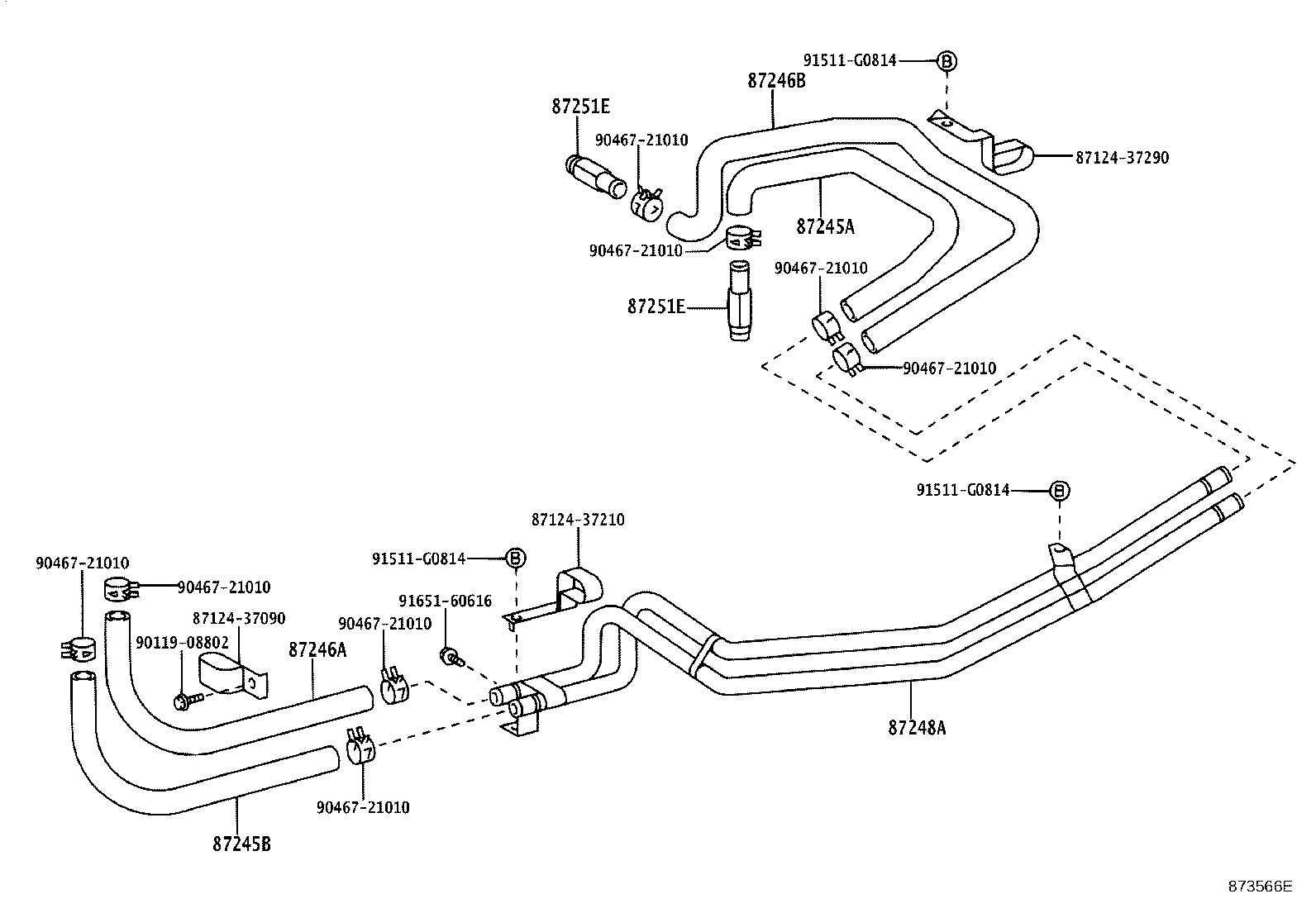 87246-37091 HOSE, HEATER WATER, OUTLET A product image