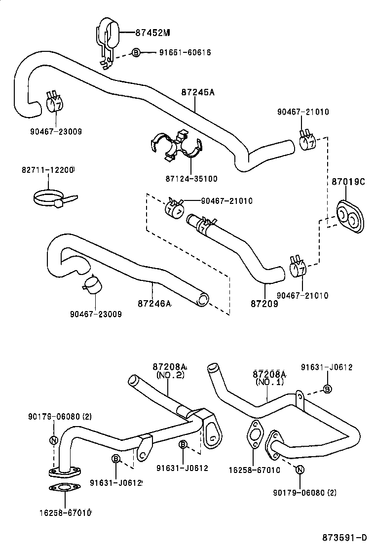 87245-35890 HOSE, HEATER WATER, OUTLET A product image