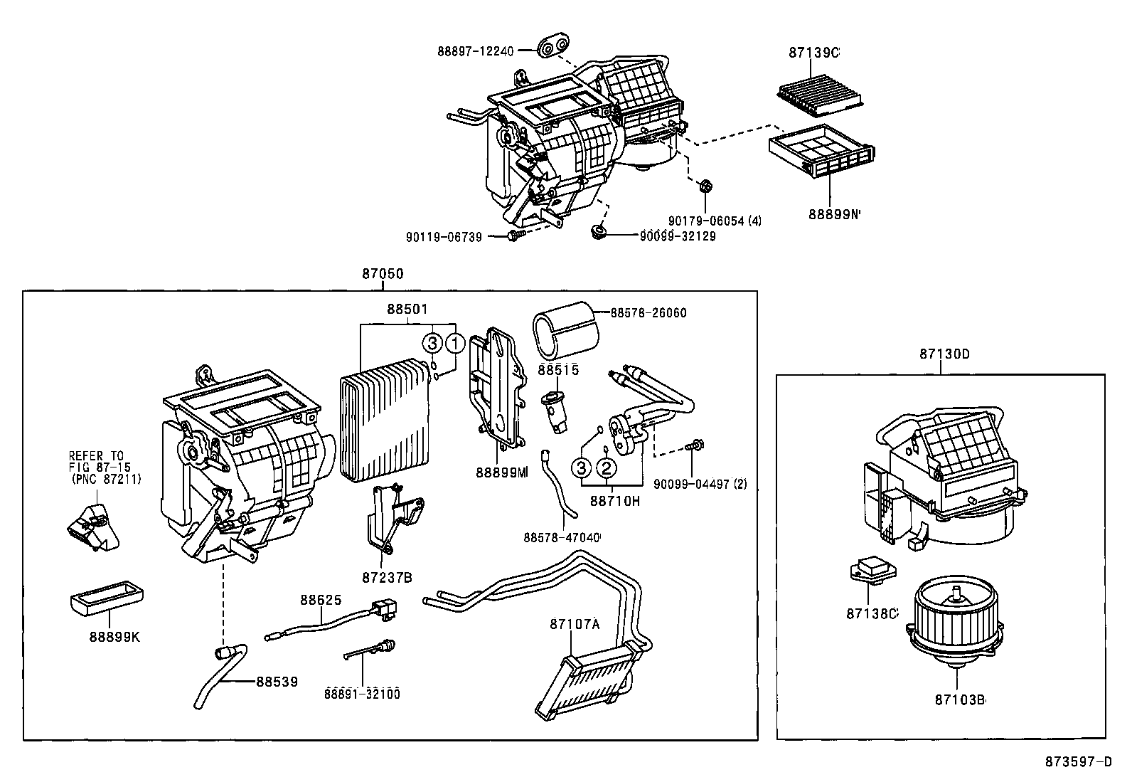 Toyota 87107-20690 UNIT SUB-ASSY, HEATER RADIATOR