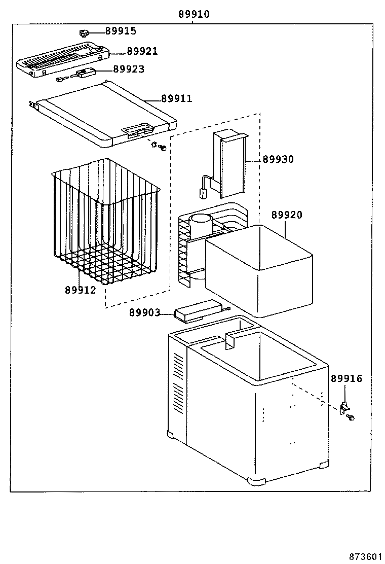 58880-36070-B0 LEG ASSY, COOLING BOX, NO.2 product image
