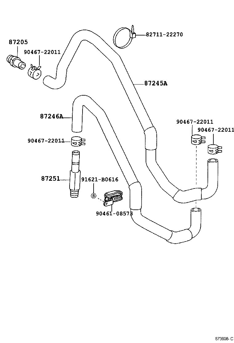 87245-37D30 HOSE, HEATER WATER, OUTLET A product image