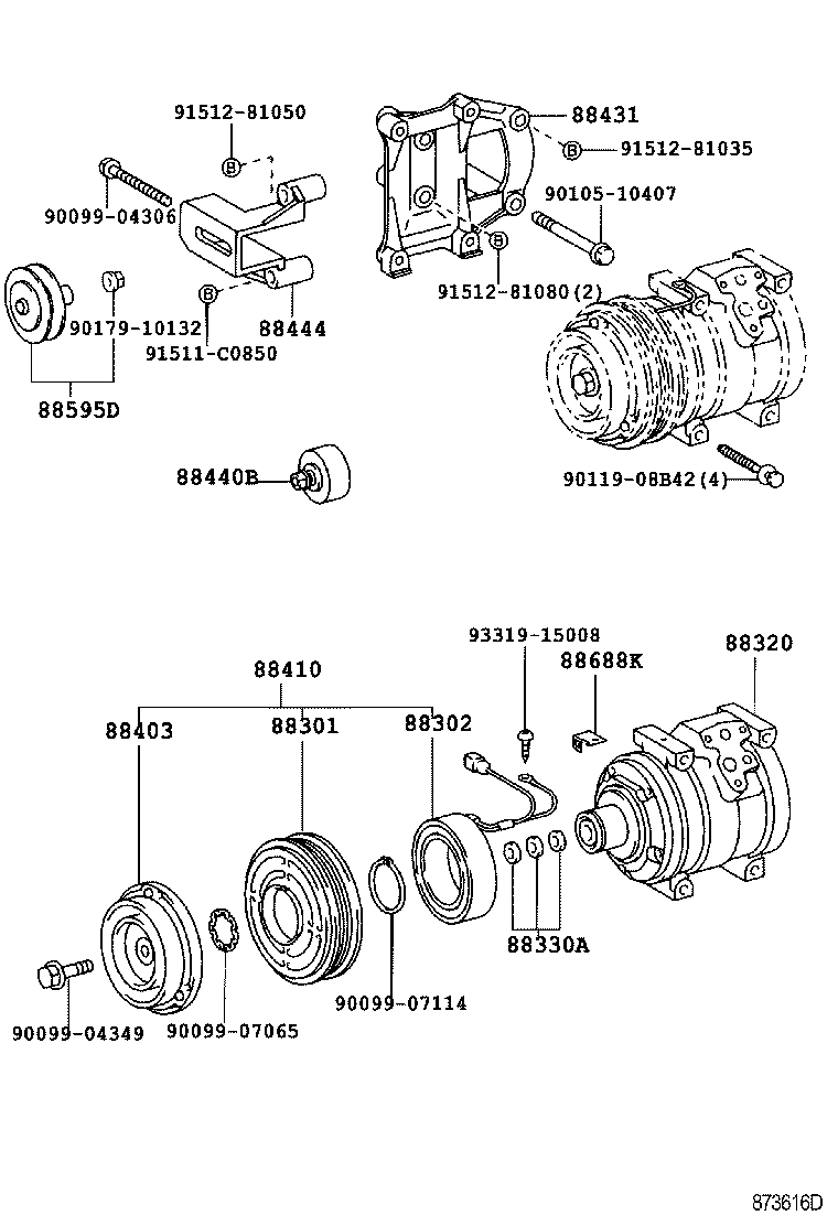 88440-37100 PULLEY ASSY, IDLE NO.2 product image