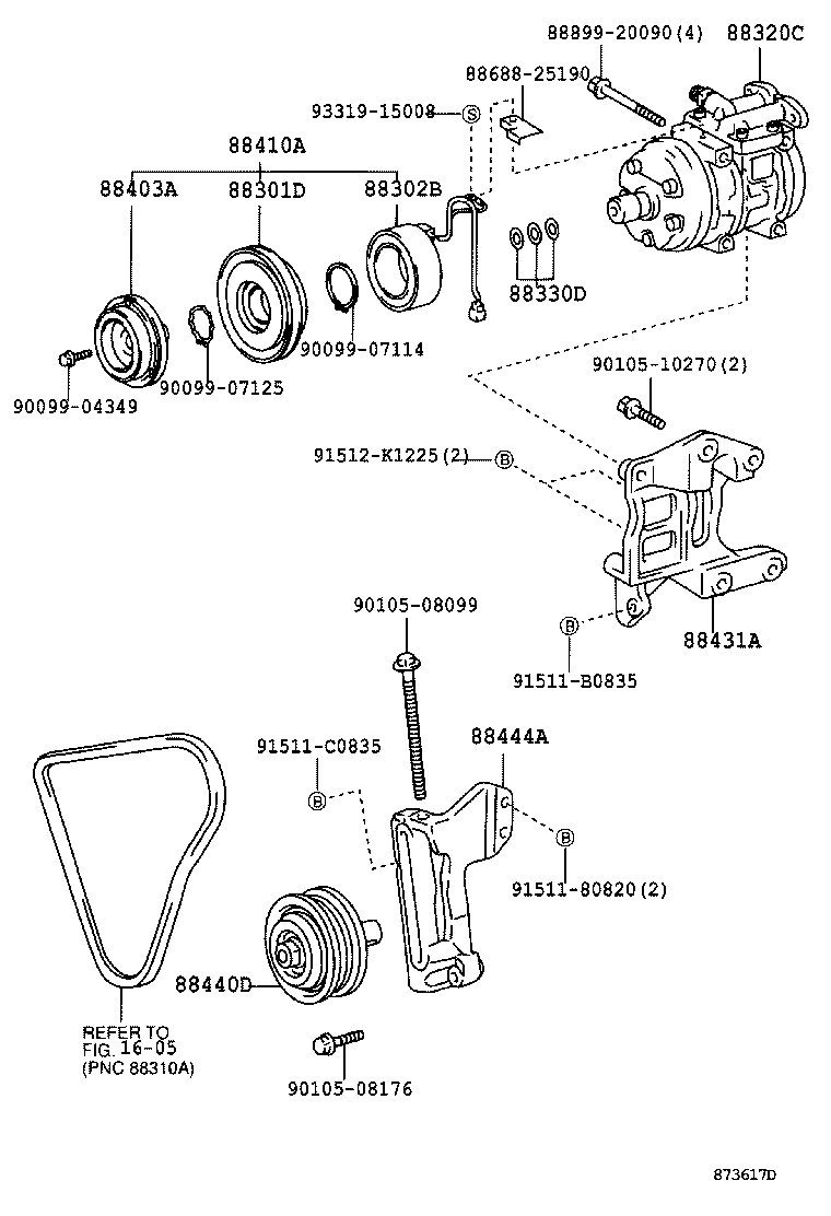 88440-37100 PULLEY ASSY, IDLE NO.2 product image