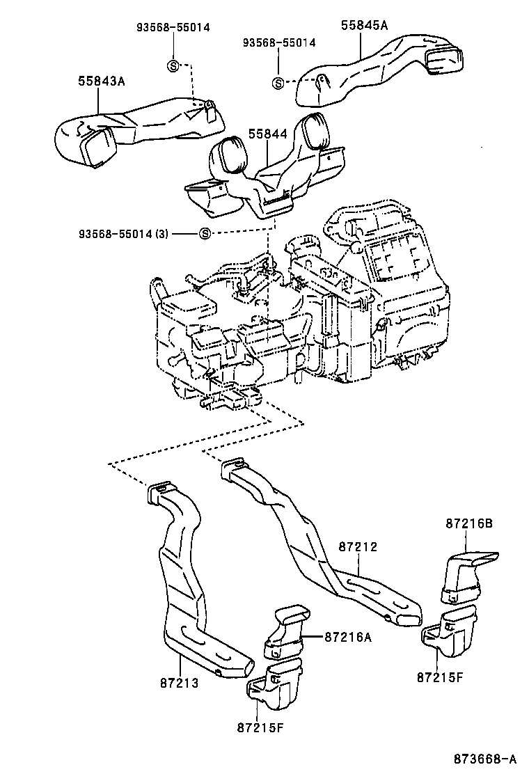 55844-52030 DUCT, HEATER TO REGISTER, NO.2 product image