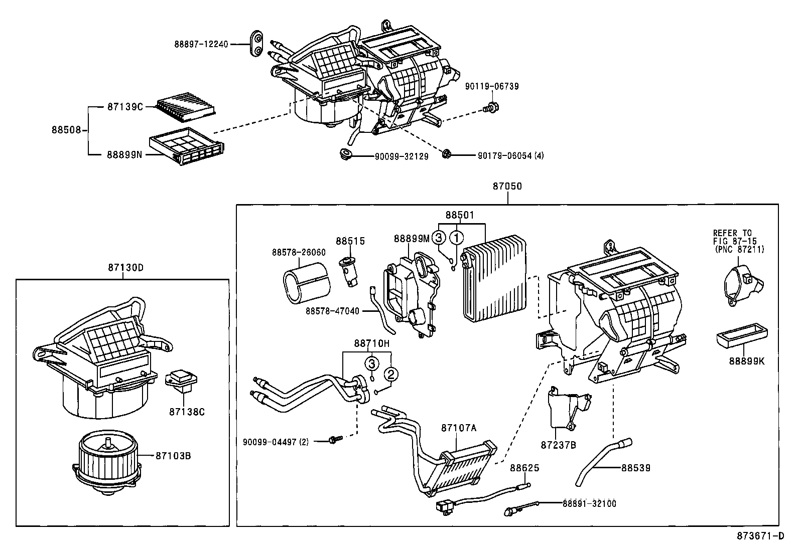 87103-20150 MOTOR SUB-ASSY, BLOWER W/FAN product image