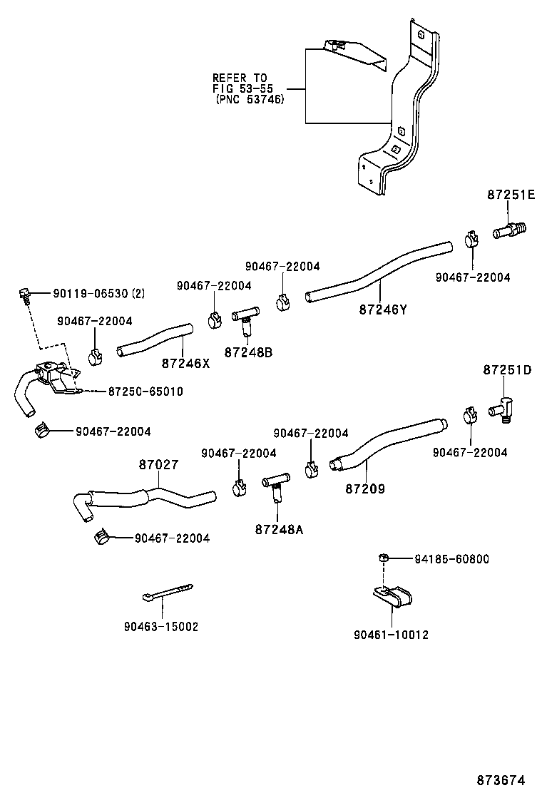 87242-65020 HOSE, HEATER WATER product image