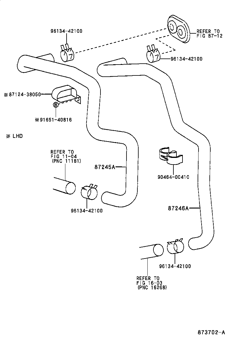 87245-0B140 HOSE, HEATER WATER, OUTLET A product image