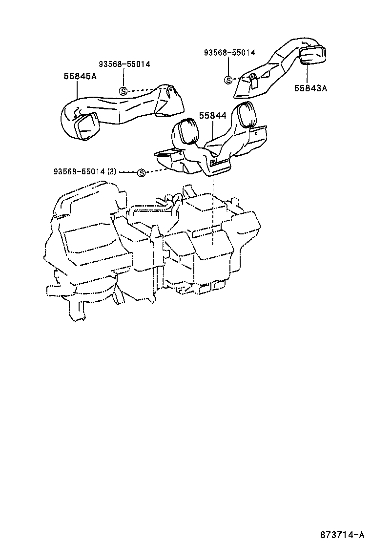 55844-52030 DUCT, HEATER TO REGISTER, NO.2 product image