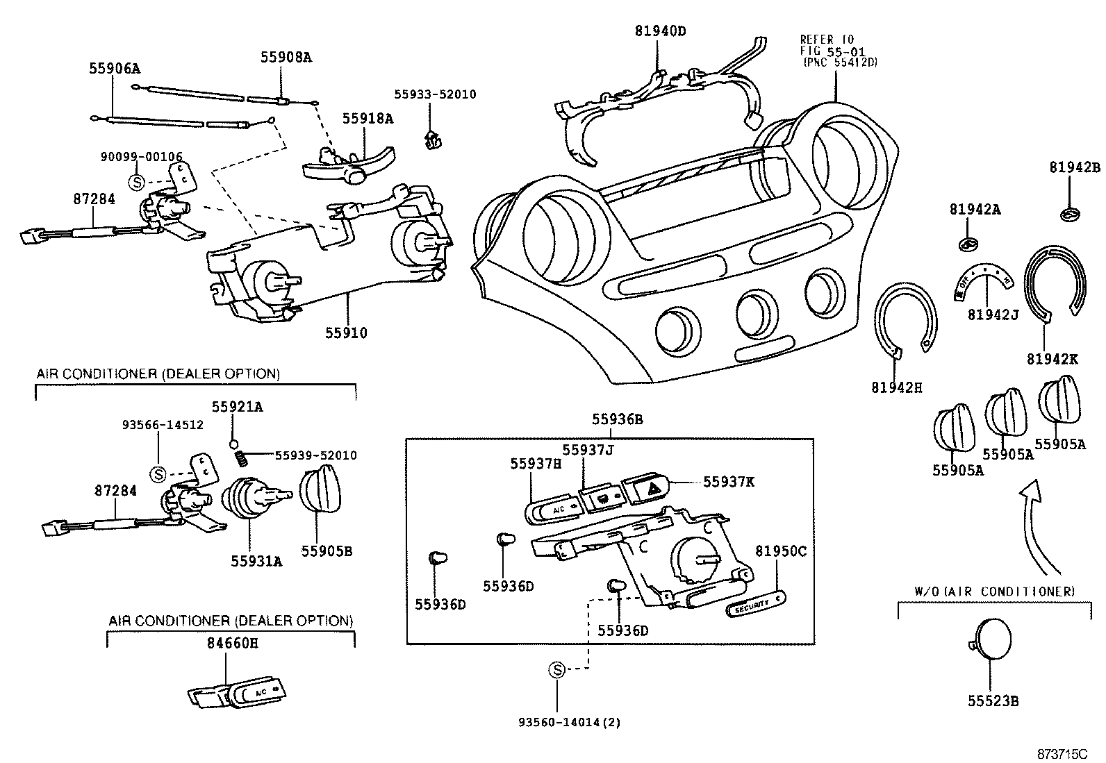 55910-52070 CONTROL ASSY, HEATER OR BOOST VENTILATOR product image