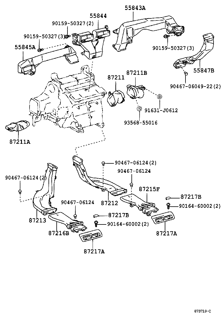 62971-30150 DUCT, ROOF SIDE AIR, NO.1 RH product image