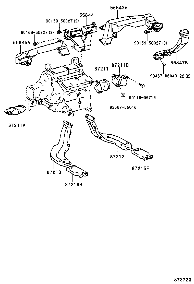 55844-30210 DUCT, HEATER TO REGISTER, NO.2 product image