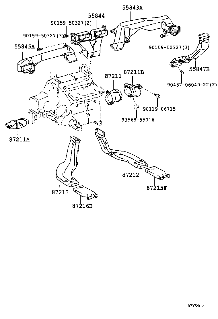 62971-30150 DUCT, ROOF SIDE AIR, NO.1 RH product image