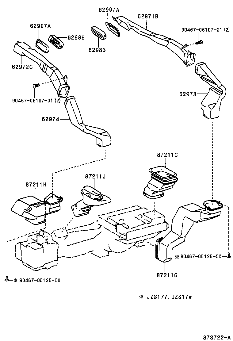62971-30150 DUCT, ROOF SIDE AIR, NO.1 RH product image