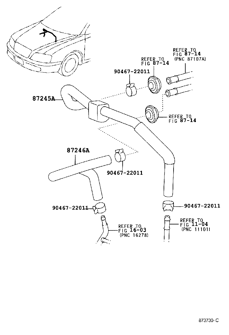 87245-3F720 HOSE, HEATER WATER, OUTLET A product image