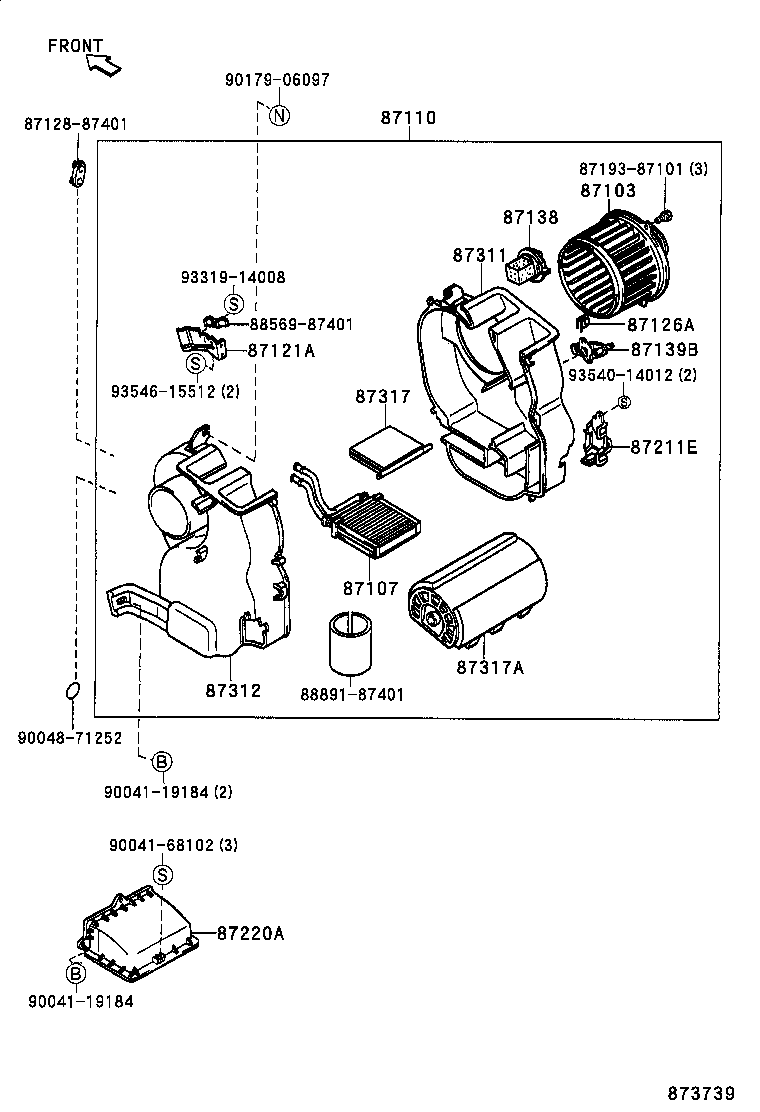 87107-87401 UNIT SUB-ASSY, HEATER RADIATOR product image