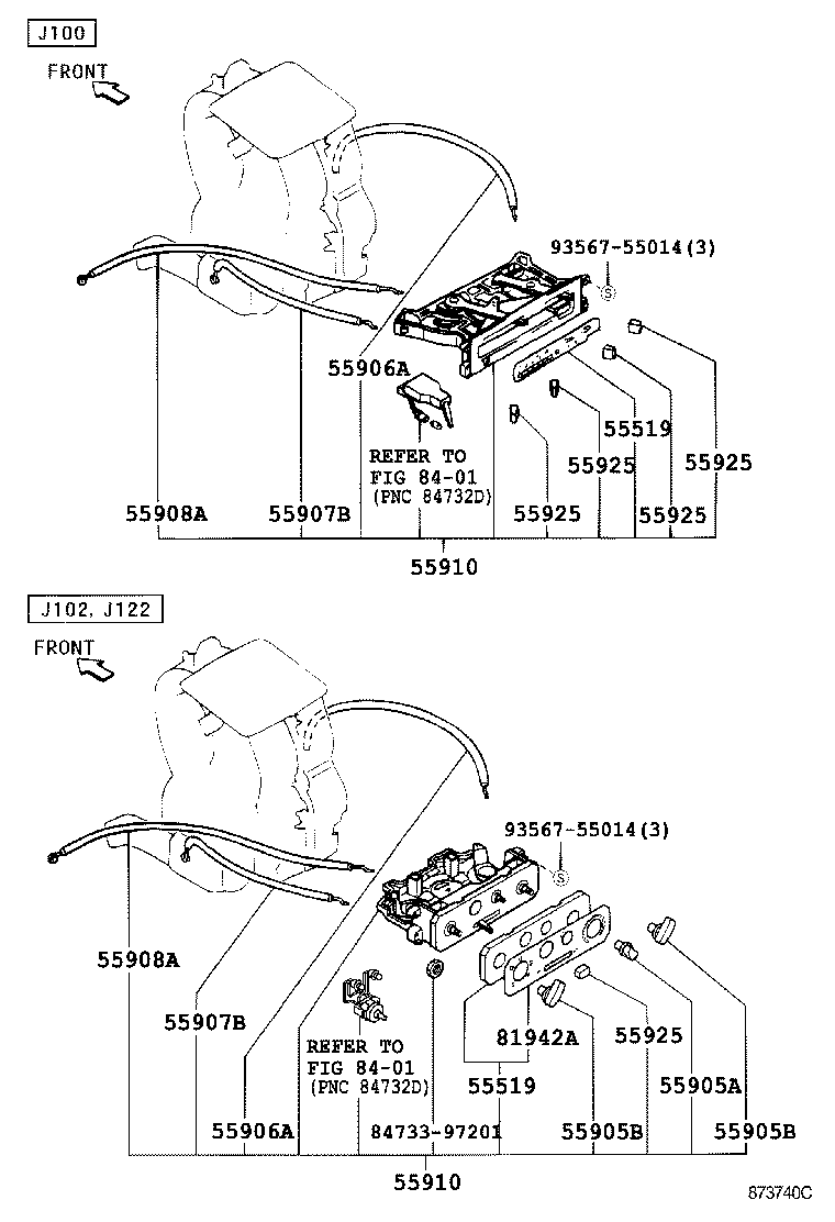 55907-87403 CABLE SUB-ASSY, TEMPERATURE DAMPER CONTROL product image