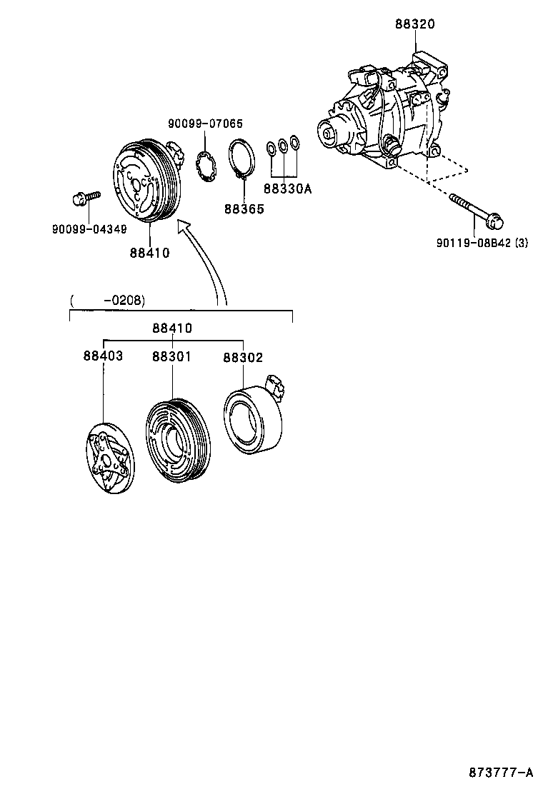 Toyota 88320-17120 COMPRESSOR ASSY, COOLER