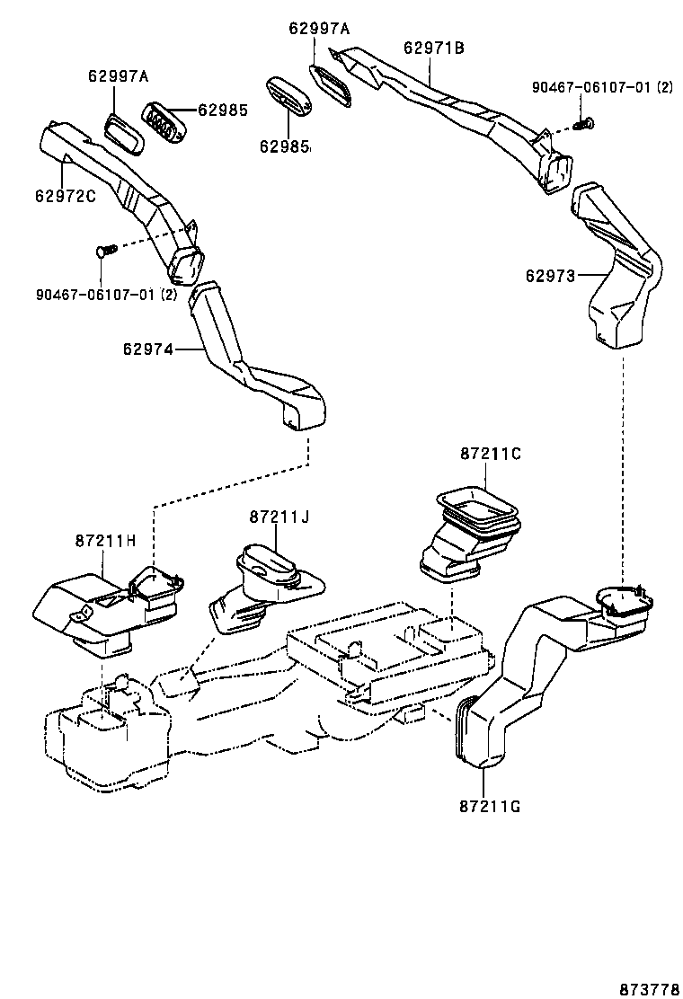 55844-30210 DUCT, HEATER TO REGISTER, NO.2 product image