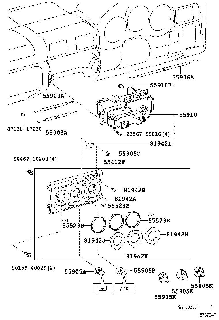 Toyota 55843-17050 DUCT, HEATER TO REGISTER, NO.1