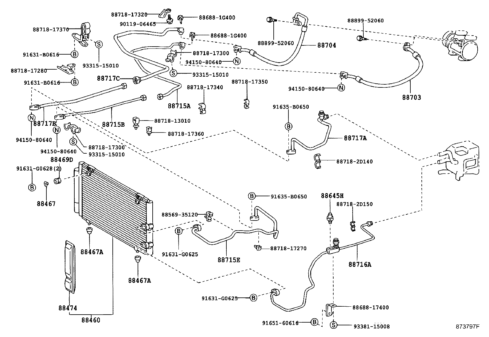 Toyota 88467-20190 CUSHION, COOLER CONDENSER, NO.2