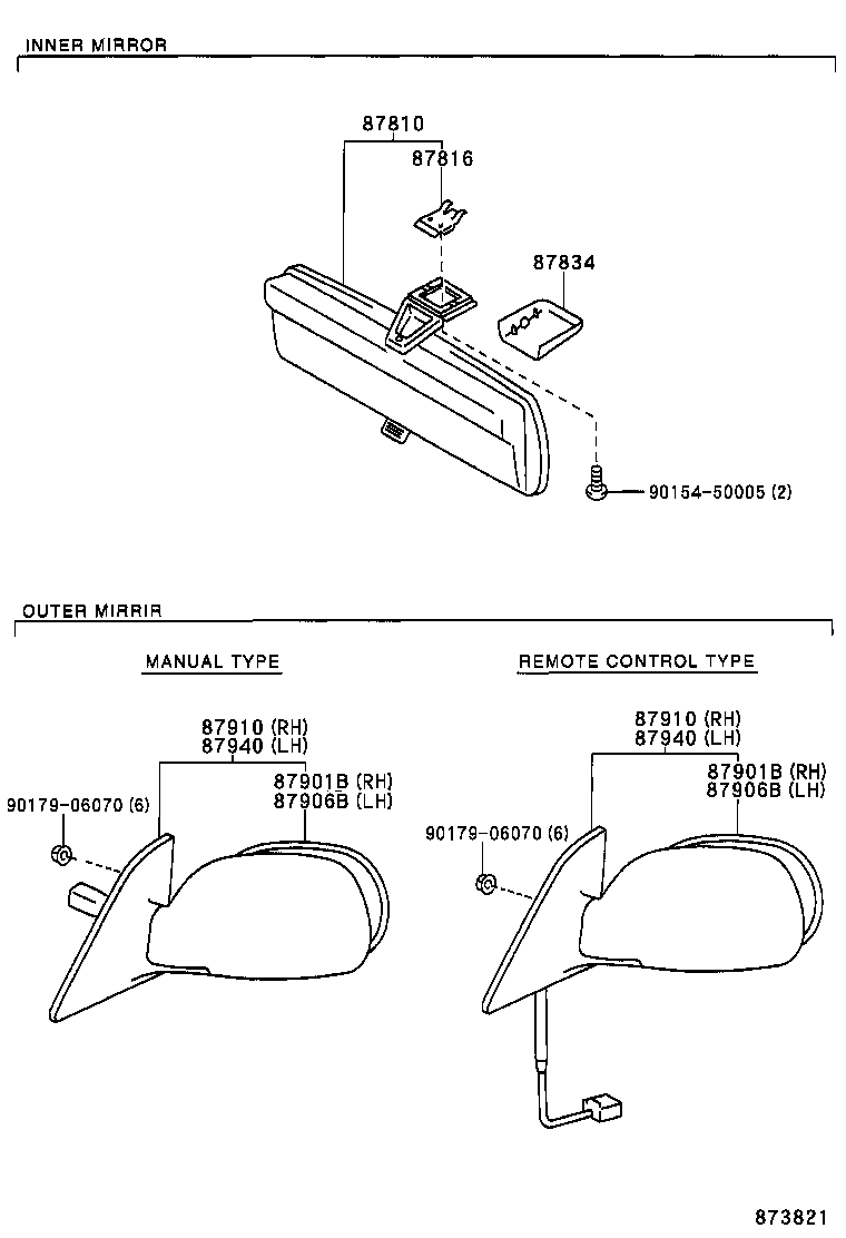87931-1E640 MIRROR SUB-ASSY, OUTER REAR VIEW, RH product image