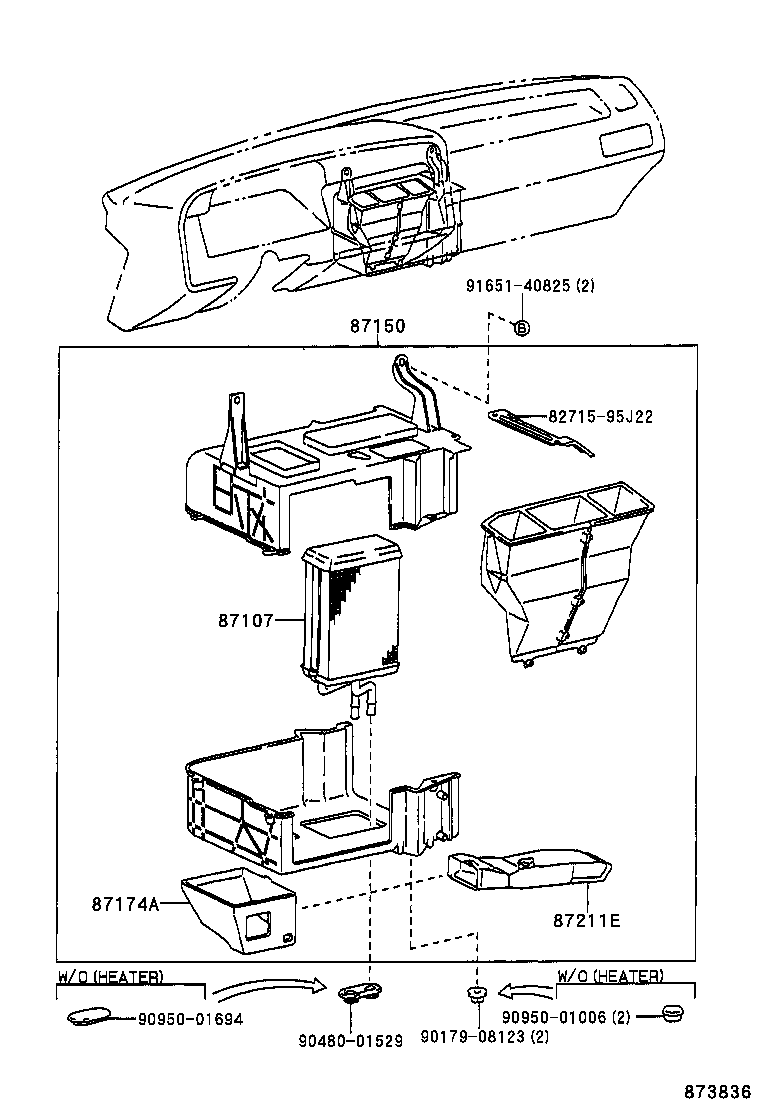 87107-26080 UNIT SUB-ASSY, HEATER RADIATOR product image