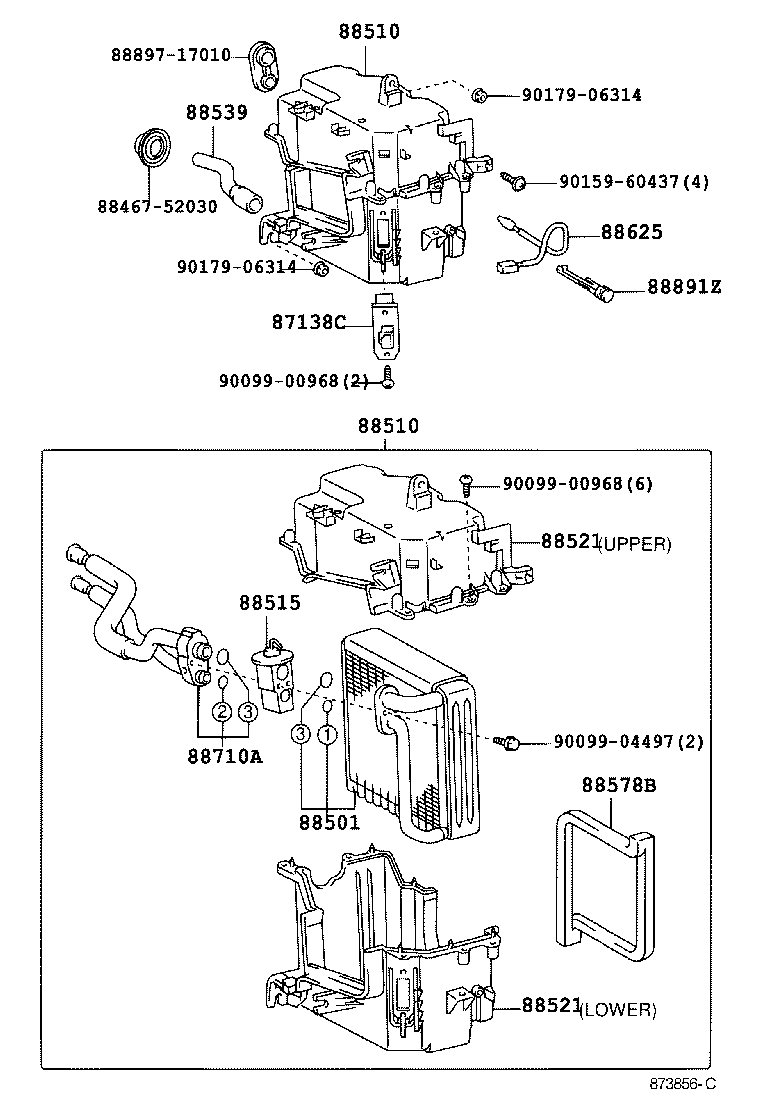 Toyota 88510-17290 UNIT ASSY, COOLER