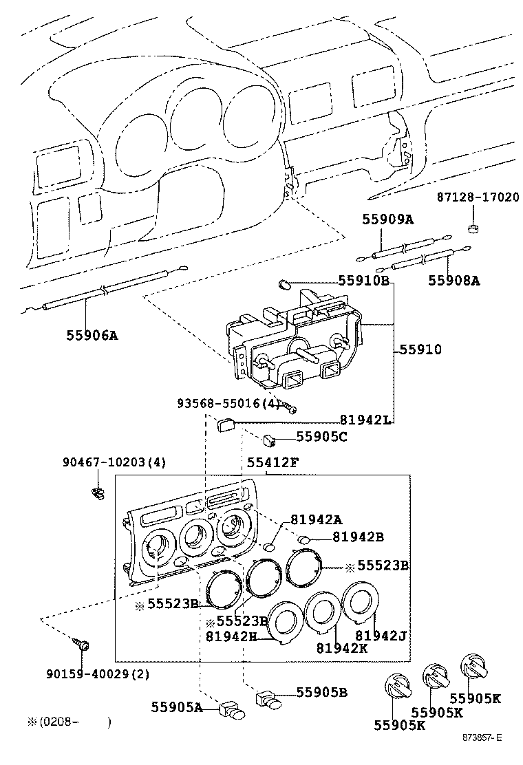 Toyota 55910-17080 CONTROL ASSY, HEATER OR BOOST VENTILATOR
