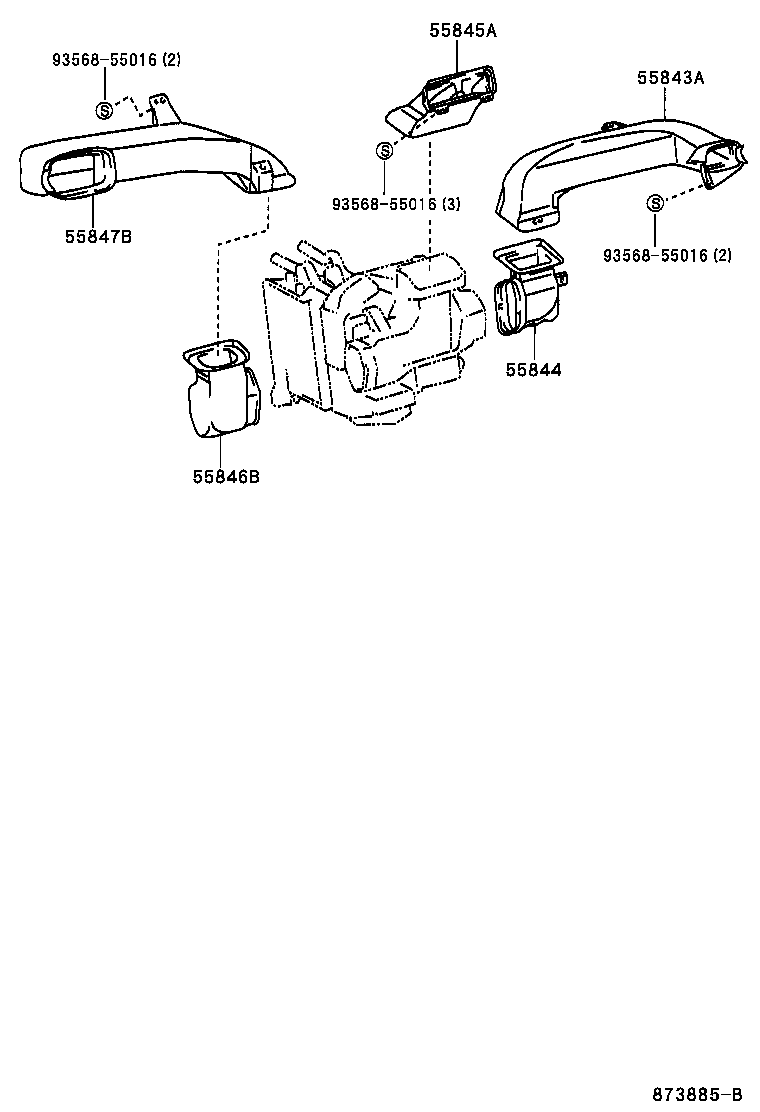 55846-0B040 DUCT, HEATER TO REGISTER, NO.4 product image