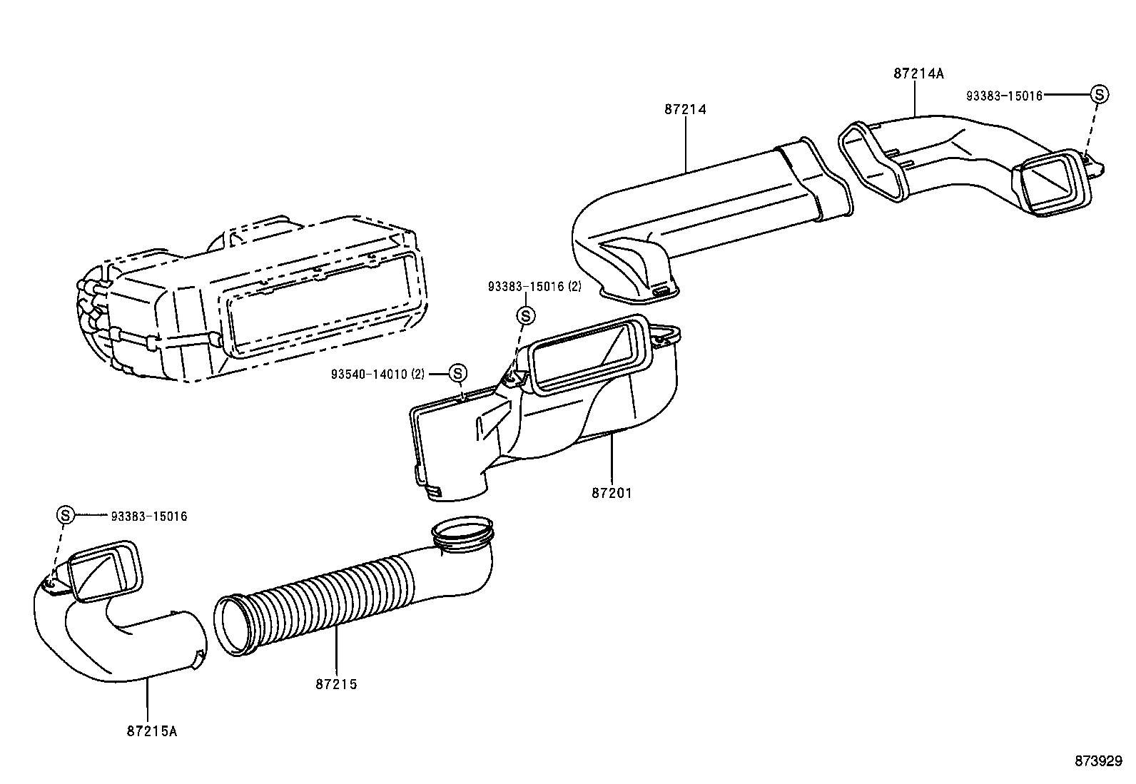 55844-0B010 DUCT SUB-ASSY, AIR, NO.1 product image