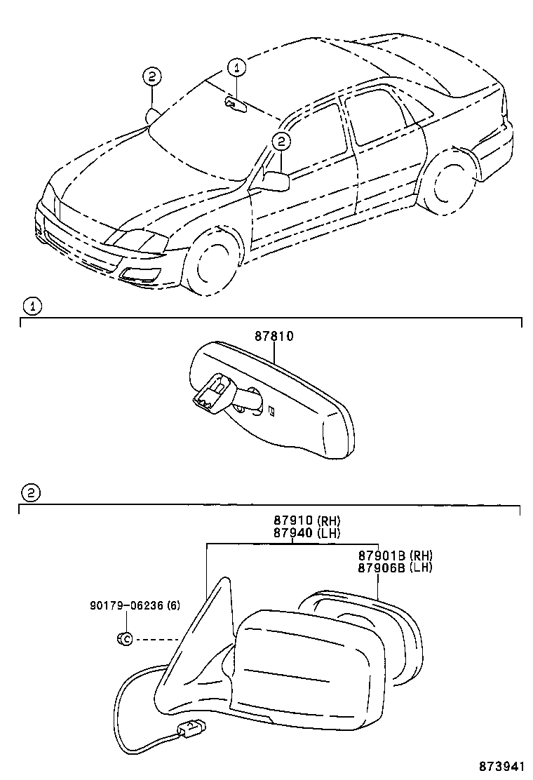 87810-AC070 MIRROR ASSY, INNER REAR VIEW product image
