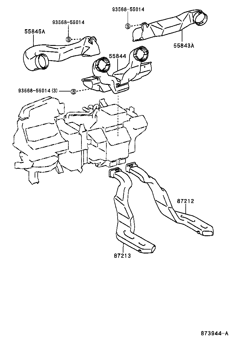 55844-52050 DUCT, HEATER TO REGISTER, NO.2 product image