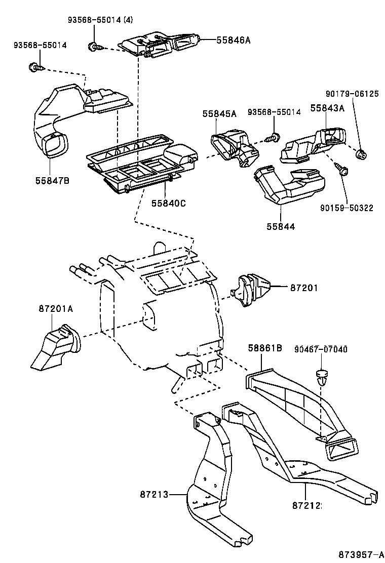 55840-07020 DUCT ASSY, HEATER TO REGISTER, NO.6 product image