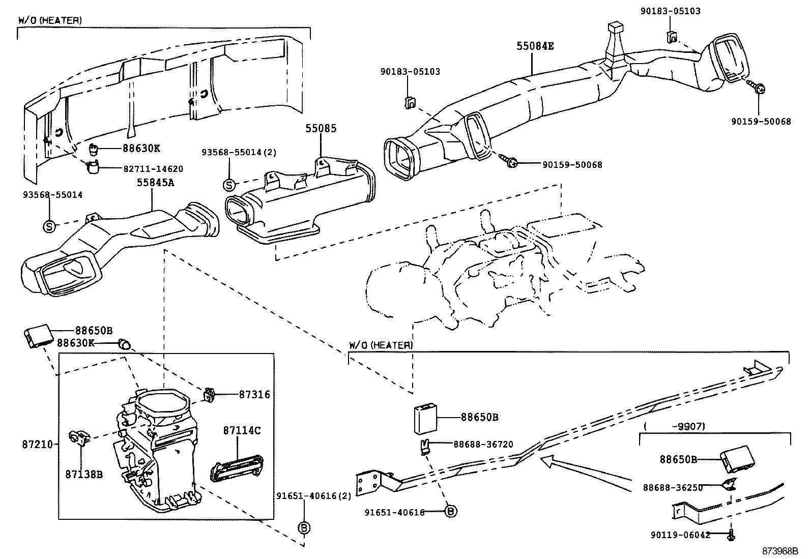 55085-36010 DUCT SUB-ASSY, HEATER TO REGISTER, NO.2 product image