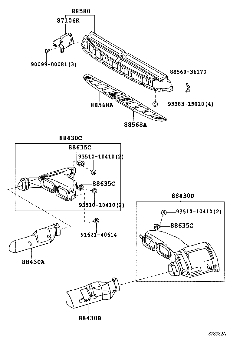55085-36010 DUCT SUB-ASSY, HEATER TO REGISTER, NO.2 product image