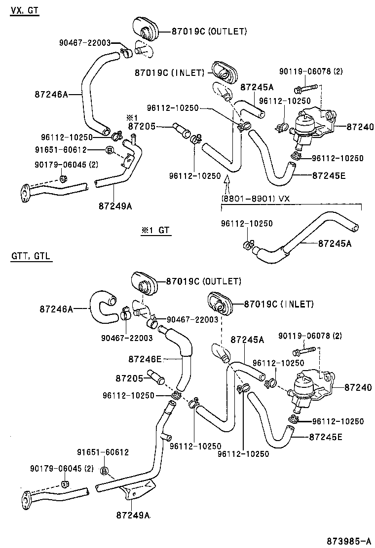 87208-30040 PIPE, HEATER WATER OUTLET, A product image