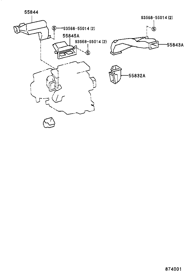 55832-20110 CONNECTOR, INSTRUMENT PANEL REGISTER, NO.2 product image