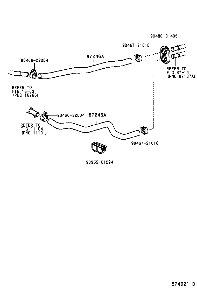 87207-28490 HOSE, HEATER WATER, OUTLET C product image