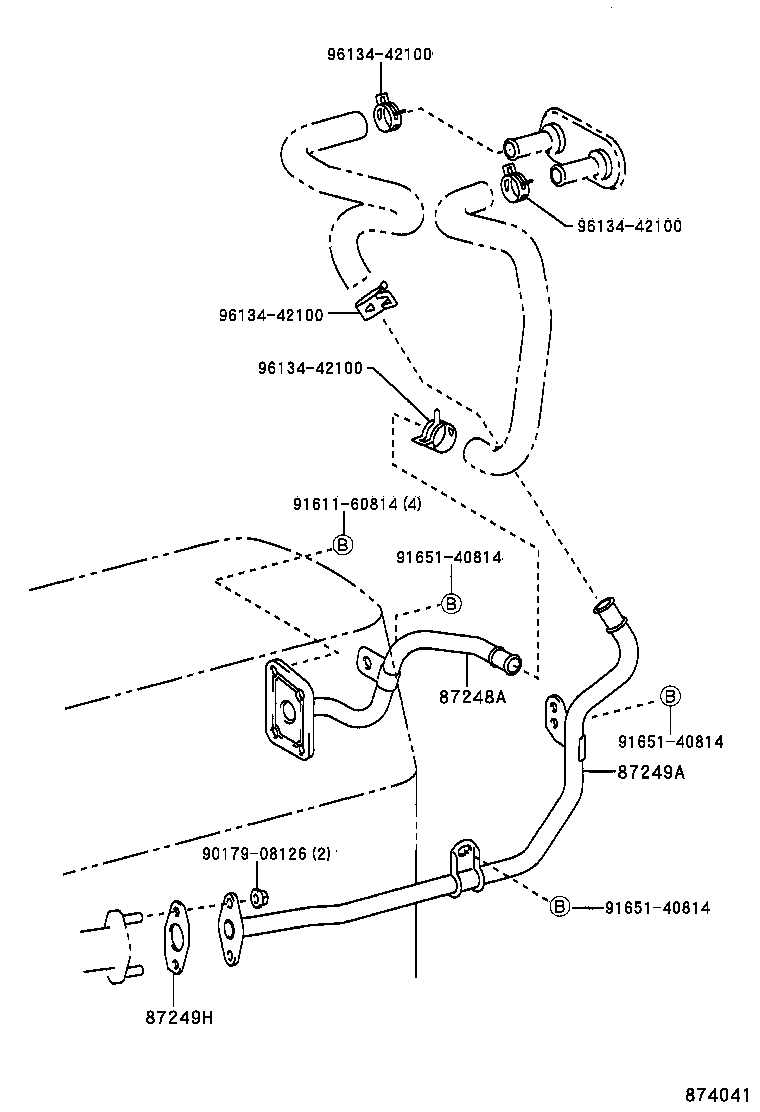 87245-0B140 HOSE, HEATER WATER, OUTLET A product image