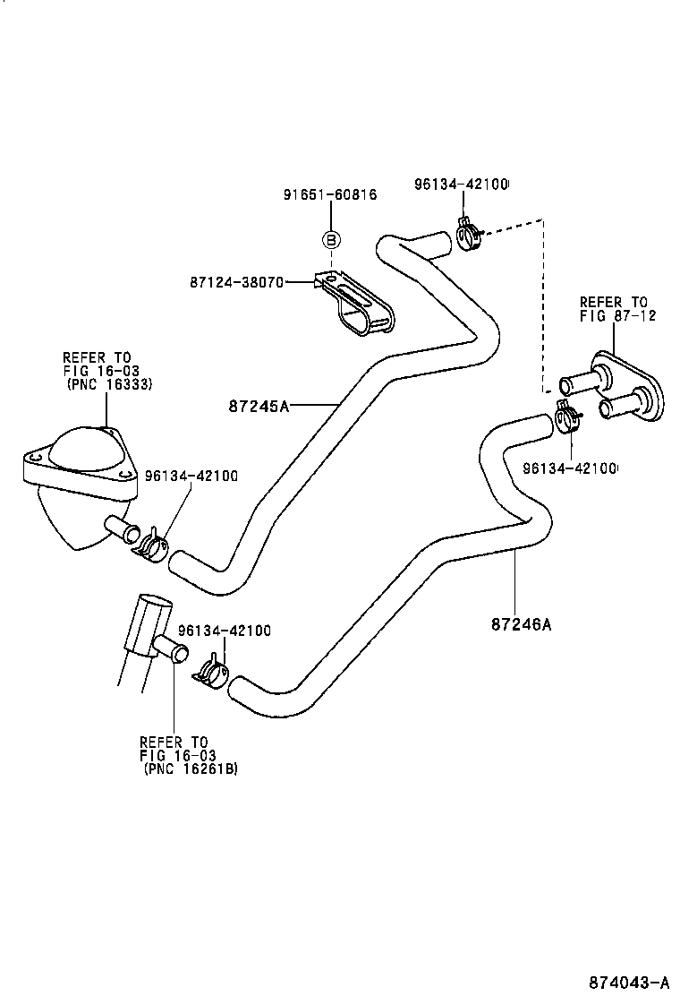 87245-0B140 HOSE, HEATER WATER, OUTLET A product image