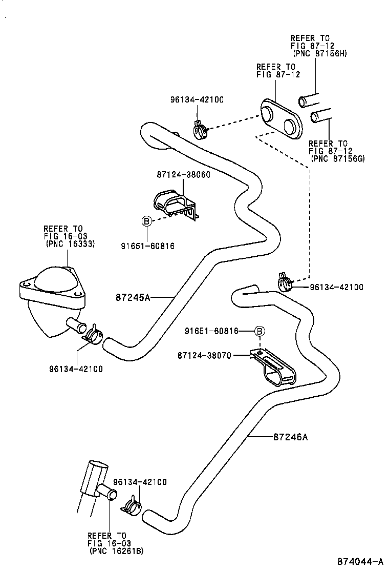 87245-0B140 HOSE, HEATER WATER, OUTLET A product image