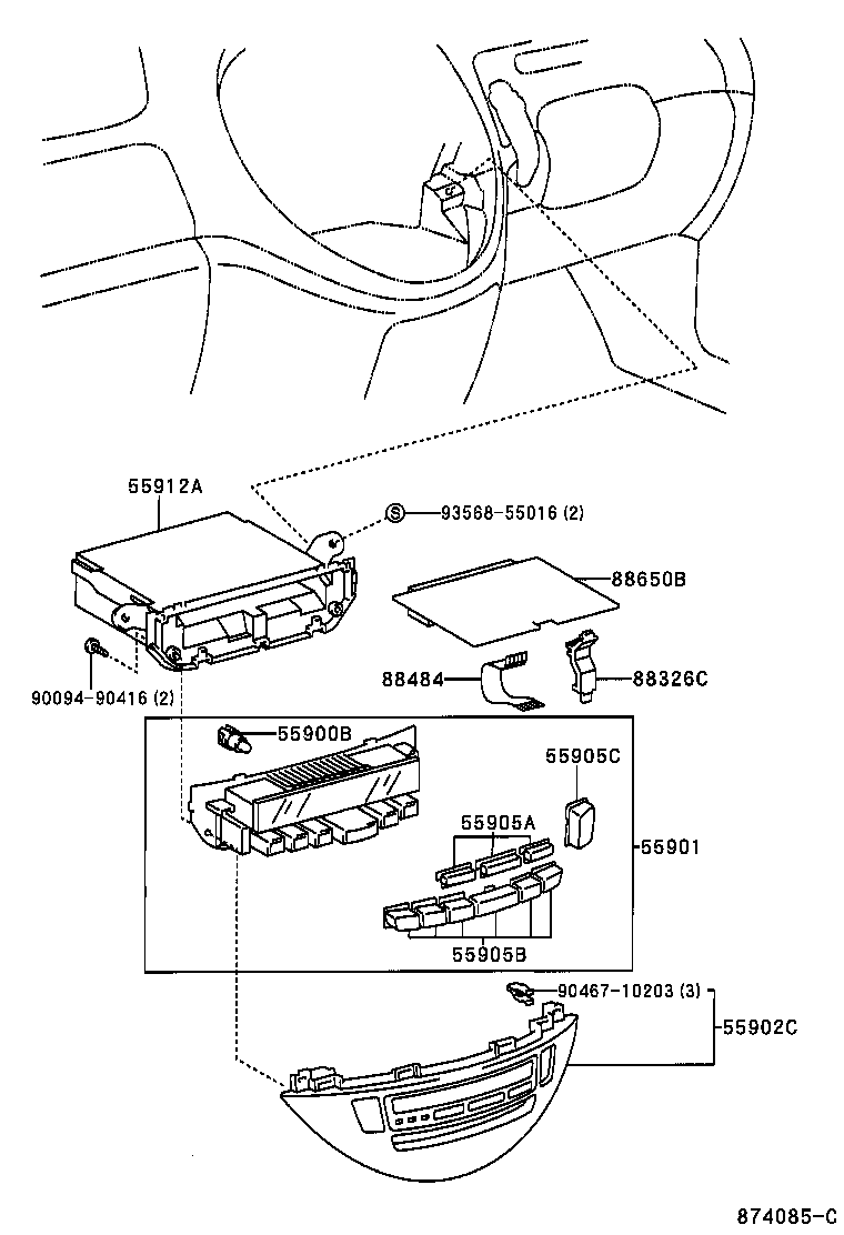 55902-28240 PANEL SUB-ASSY, AIR CONDITIONER product image