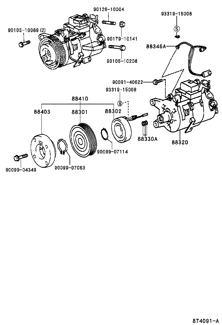 Toyota 88320-2A051 COMPRESSOR ASSY, COOLER
