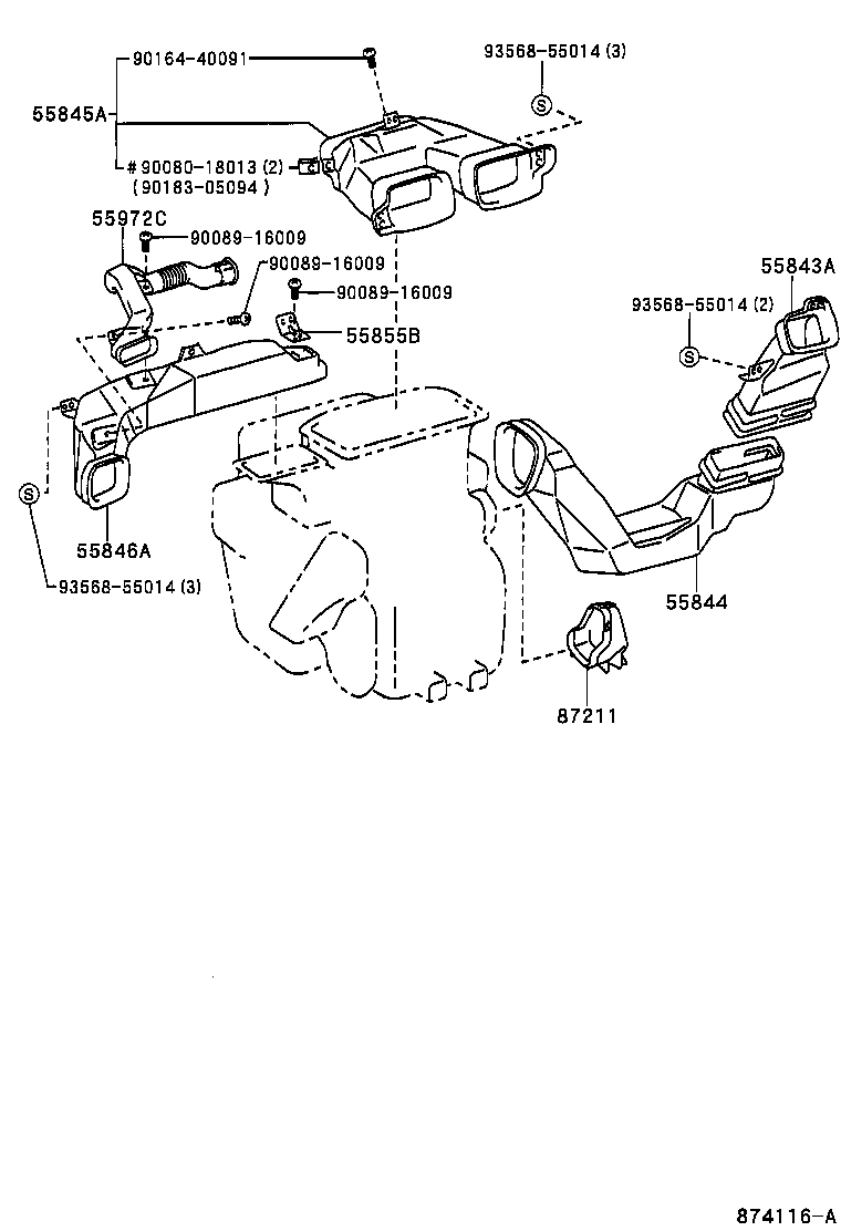 55844-YF010 DUCT, HEATER TO REGISTER, NO.2 product image