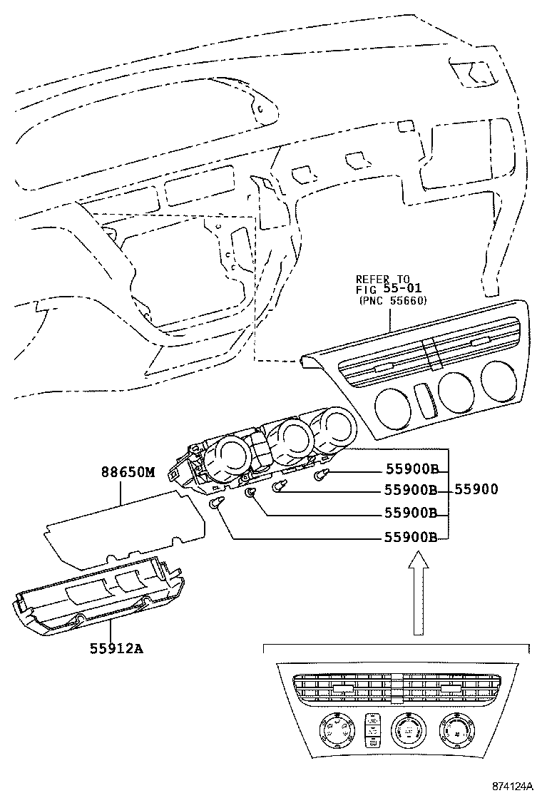 55900-32480 CONTROL ASSY, AIR CONDITIONER product image