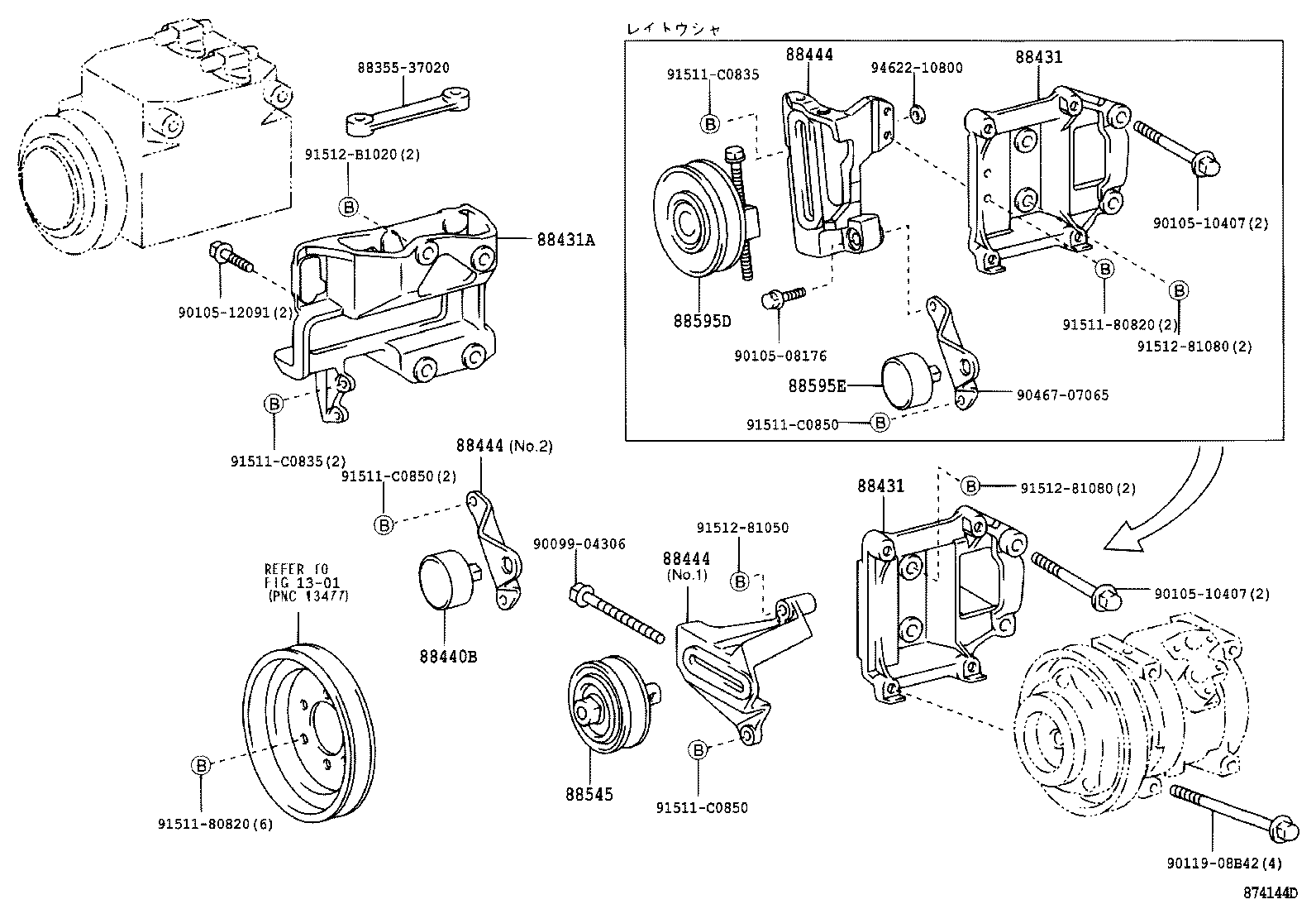 88444-37100 BRACKET, IDLE PULLEY product image