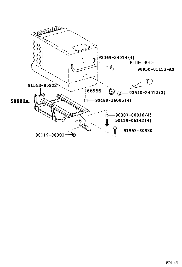 58880-36070-B0 LEG ASSY, COOLING BOX, NO.2 product image