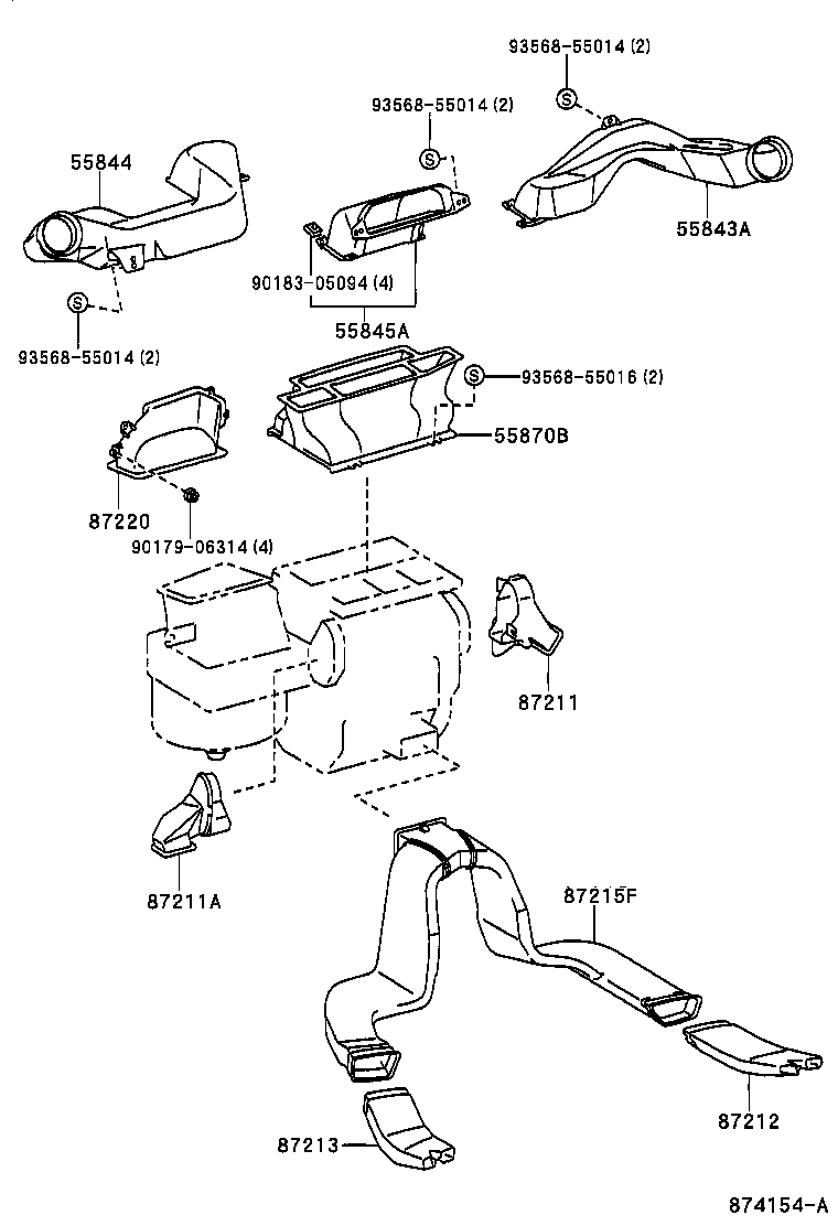 55844-42050 DUCT, HEATER TO REGISTER, NO.2 product image