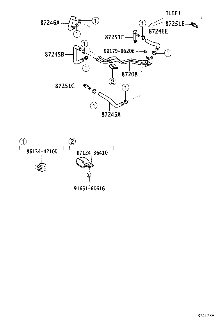 87245-3C461 HOSE, HEATER WATER, INLET B product image